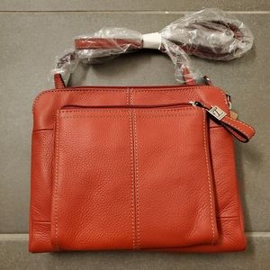 Red tignanello t12256 pebble leather purse